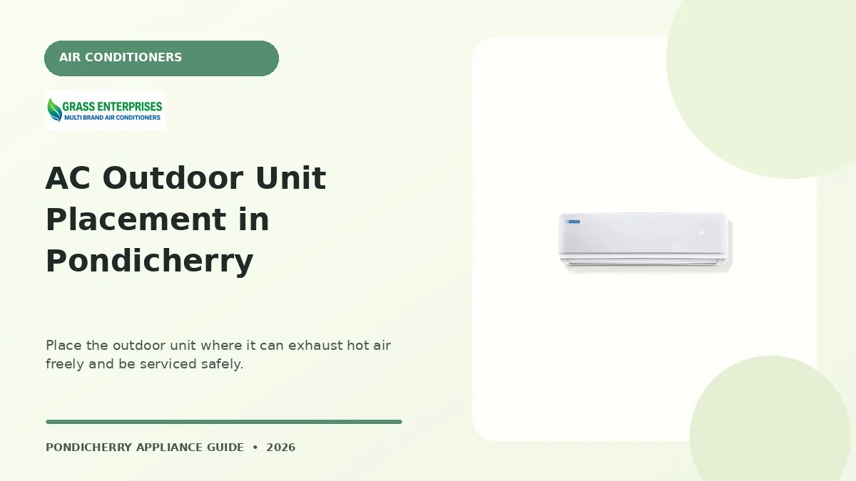 AC Outdoor Unit Placement in Pondicherry appliance guide illustrated by Grass Enterprises, Pondicherry