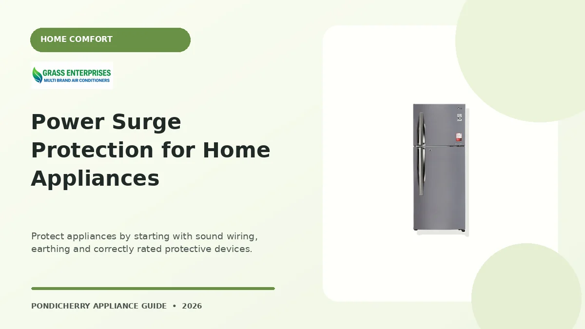 Power Surge Protection for Home Appliances appliance guide illustrated by Grass Enterprises, Pondicherry