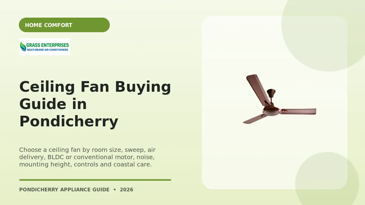 Ceiling Fan Buying Guide in Pondicherry illustrated guide from Grass Enterprises Pondicherry