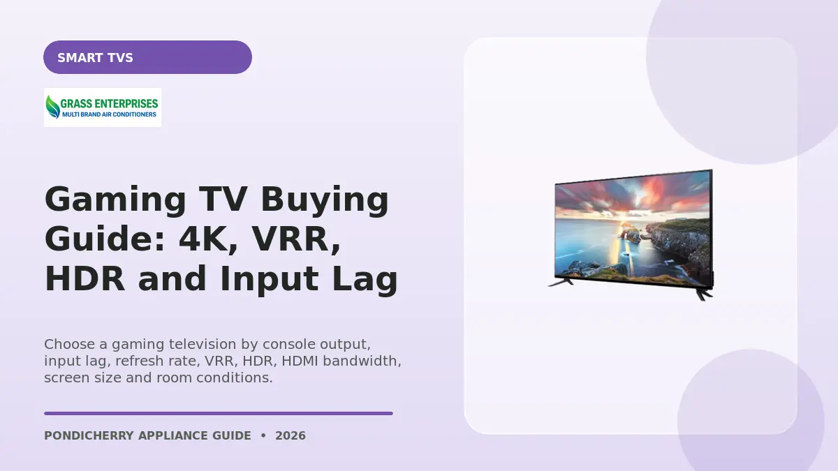 Gaming TV Buying Guide: 4K, VRR, HDR and Input Lag illustrated guide from Grass Enterprises Pondicherry