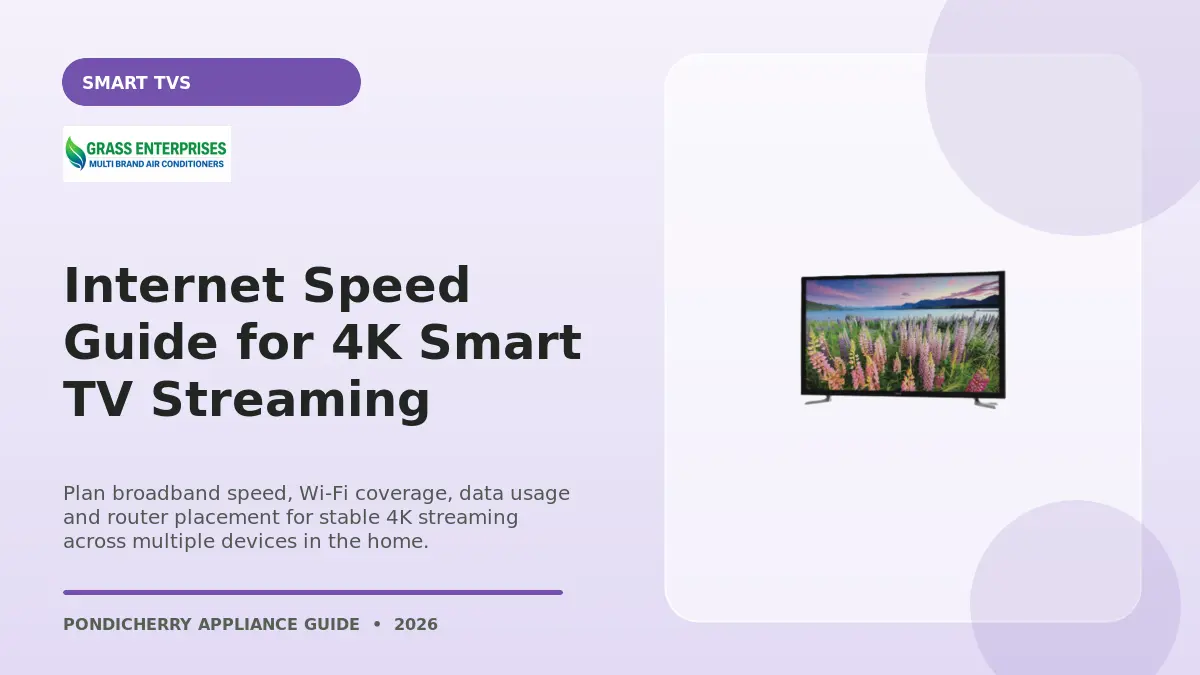 Internet Speed Guide for 4K Smart TV Streaming illustrated guide from Grass Enterprises Pondicherry