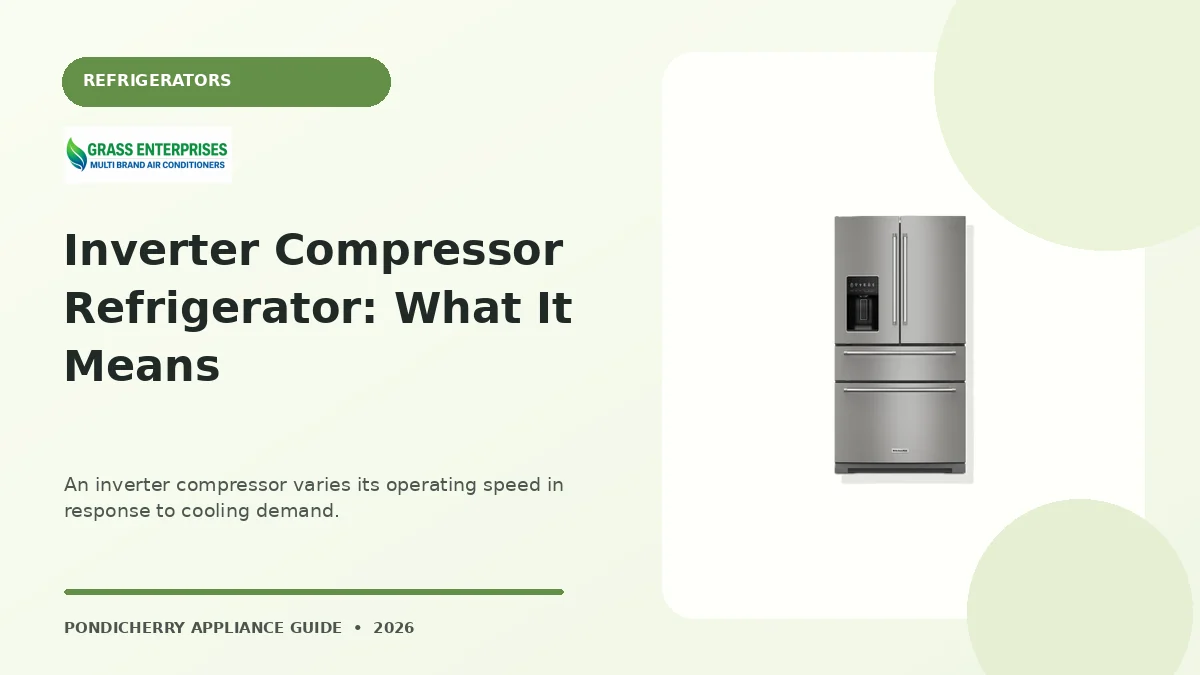 Inverter Compressor Refrigerator: What It Means appliance guide illustrated by Grass Enterprises, Pondicherry