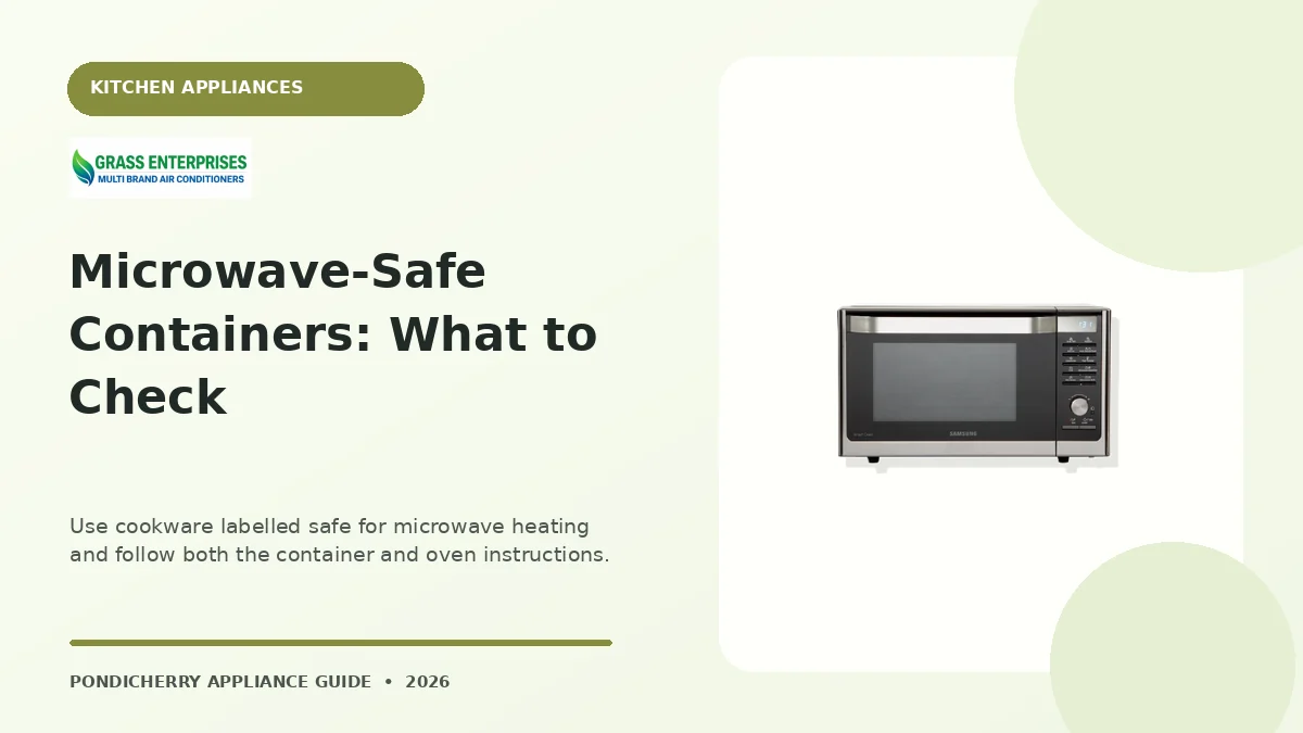 Microwave-Safe Containers: What to Check appliance guide illustrated by Grass Enterprises, Pondicherry