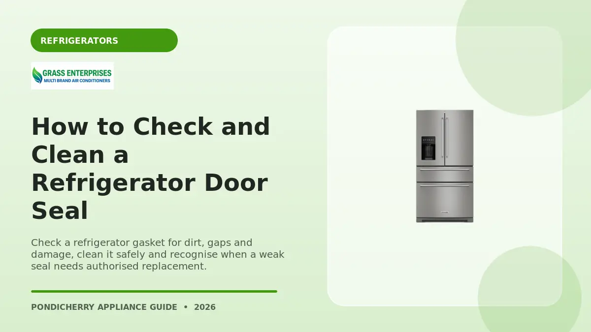 How to Check and Clean a Refrigerator Door Seal illustrated guide from Grass Enterprises Pondicherry