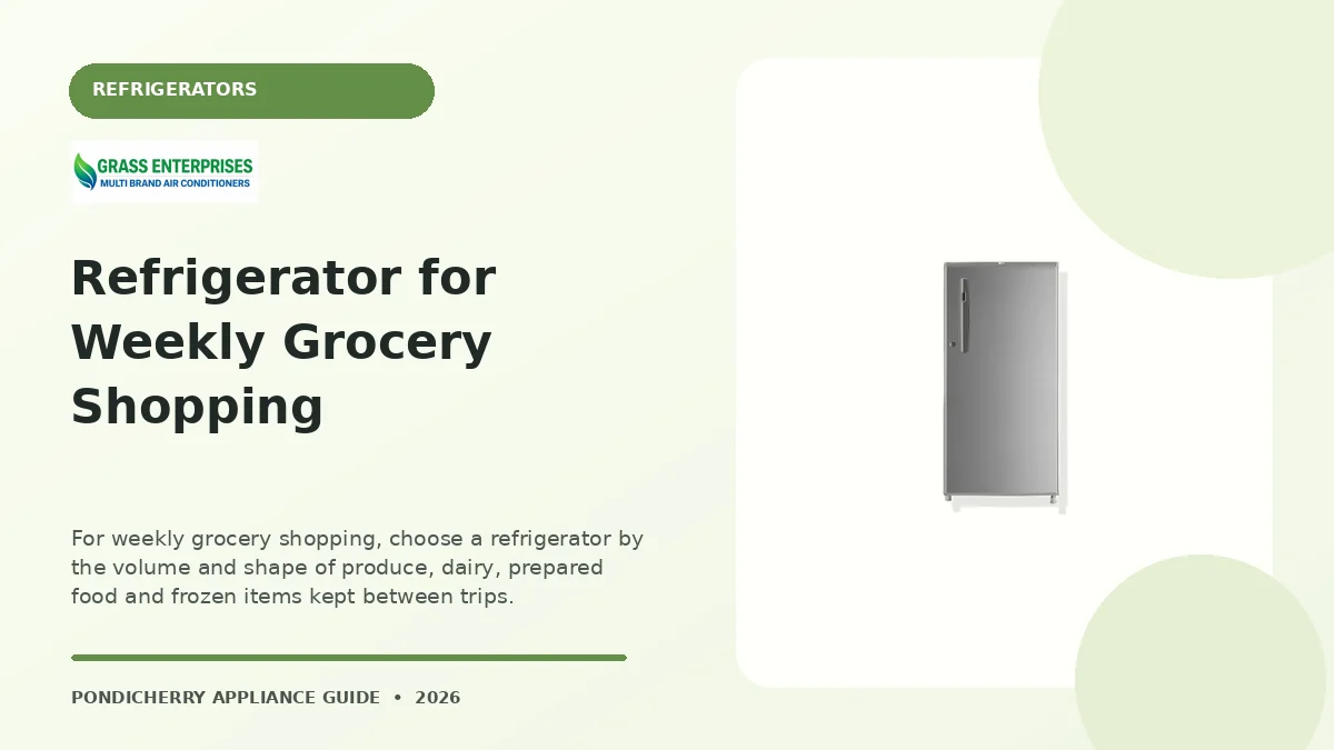 Refrigerator for Weekly Grocery Shopping appliance guide illustrated by Grass Enterprises, Pondicherry