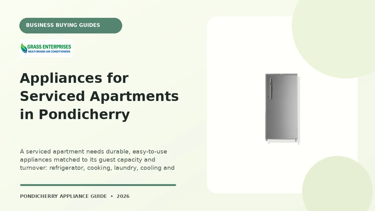 Appliances for Serviced Apartments in Pondicherry appliance guide illustrated by Grass Enterprises, Pondicherry