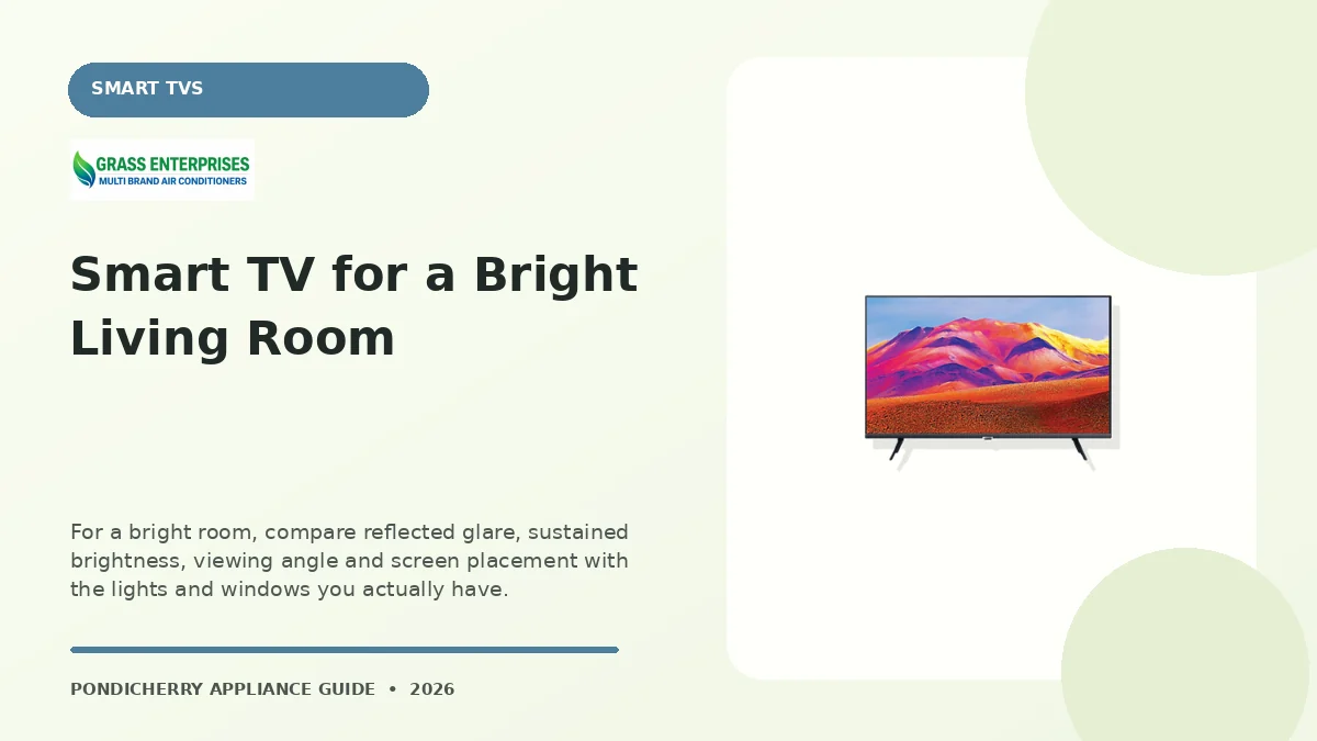 Smart TV for a Bright Living Room appliance guide illustrated by Grass Enterprises, Pondicherry