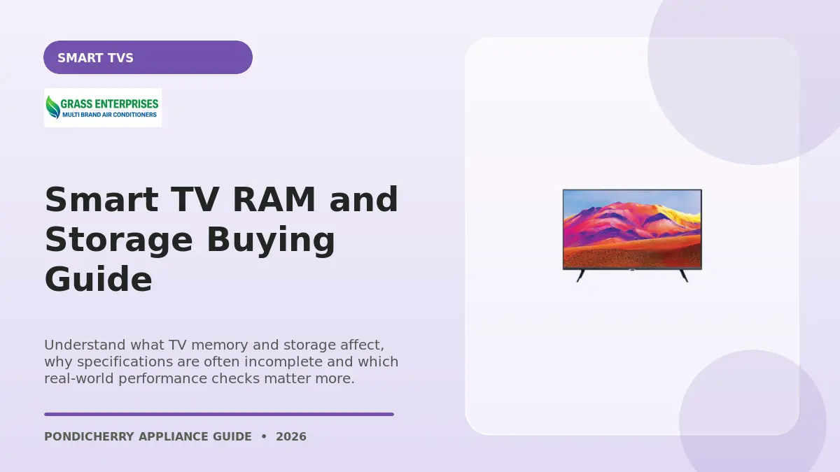 Smart TV RAM and Storage Buying Guide illustrated guide from Grass Enterprises Pondicherry