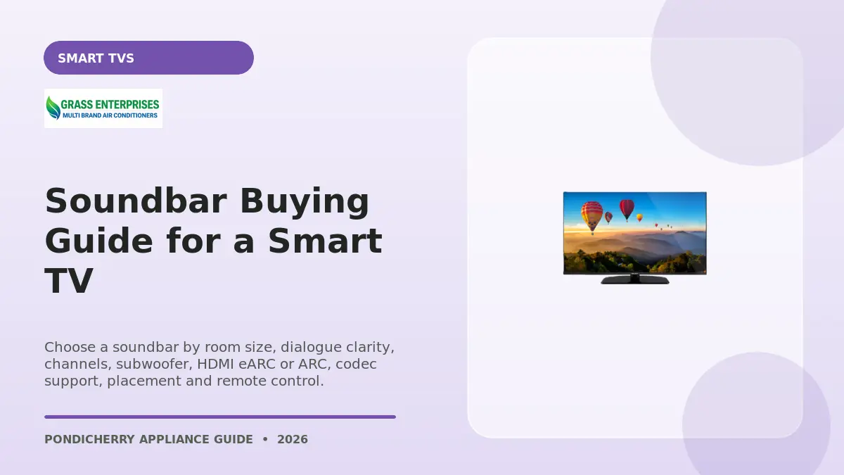Soundbar Buying Guide for a Smart TV illustrated guide from Grass Enterprises Pondicherry