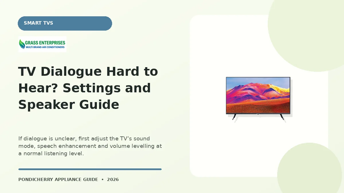 TV Dialogue Hard to Hear? Settings and Speaker Guide appliance guide illustrated by Grass Enterprises, Pondicherry