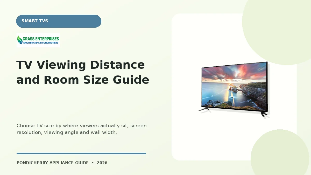 TV Viewing Distance and Room Size Guide appliance guide illustrated by Grass Enterprises, Pondicherry