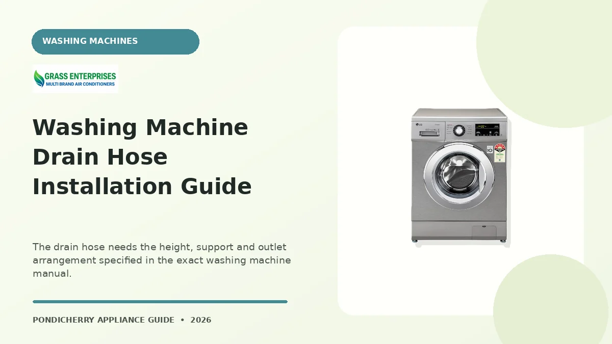 Washing Machine Drain Hose Installation Guide appliance guide illustrated by Grass Enterprises, Pondicherry