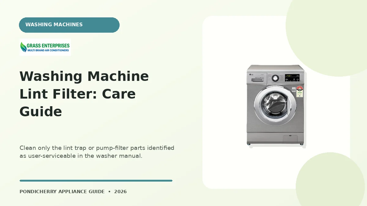 Washing Machine Lint Filter: Care Guide appliance guide illustrated by Grass Enterprises, Pondicherry